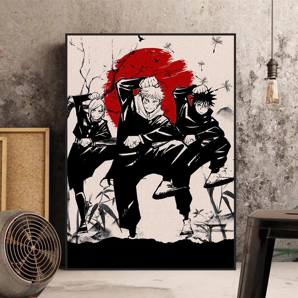 Japanische Anime Leinwand Poster Jujutsu Kaisen Gojo Satoru Dekorative Malerei Kinderzimmer Wand Kunst Wandbilder Moderne Wohnkultur Bilder 40X50cm Unframed von Joom DACH