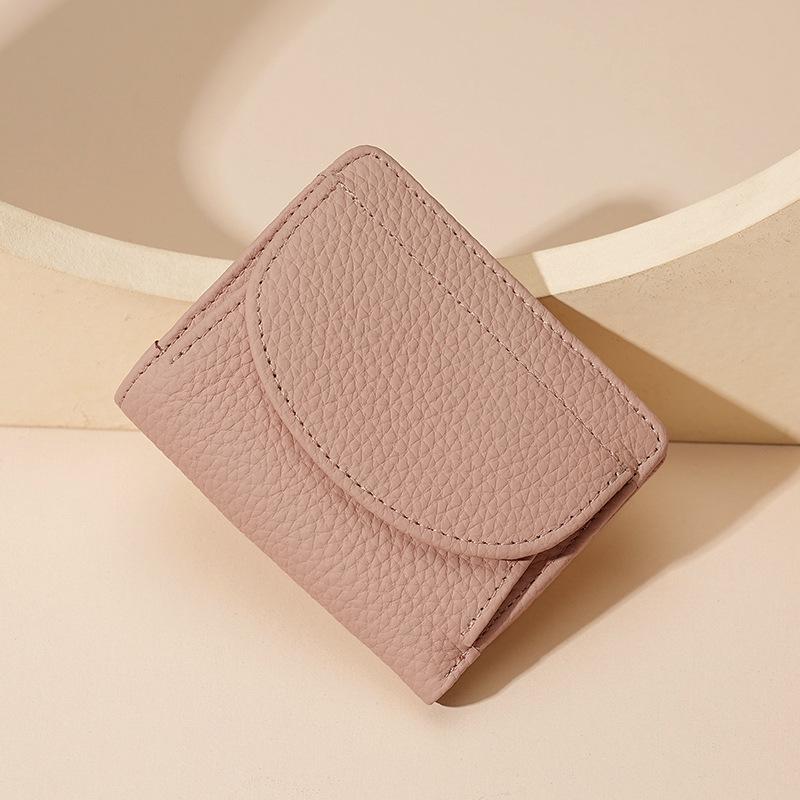 Japanische Damen-Geldbörse aus echtem Leder – RFID-Schutz, Mini-Geldbörse mit Diebstahlschutz rosa von Joom DACH