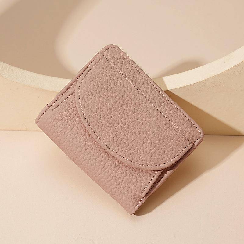 Japanische Damen-Geldbörse aus echtem Leder – RFID-Schutz, Mini-Geldbörse mit Diebstahlschutz rosa von Joom DACH