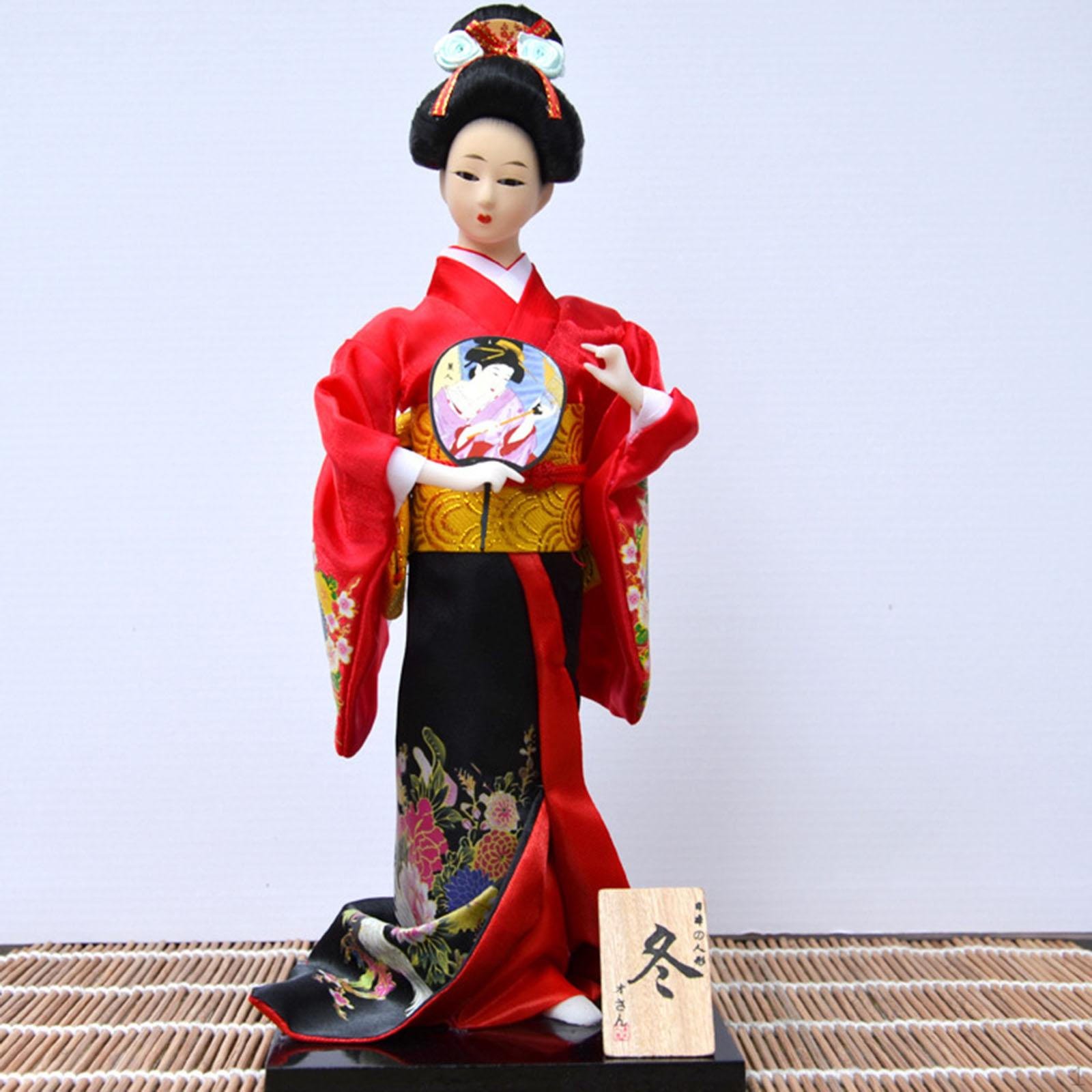 Japanische Kimono Puppe Asiatische Statue Dame Statuette Dekorative Sammler Figur Kabuki für Style A von Joom DACH
