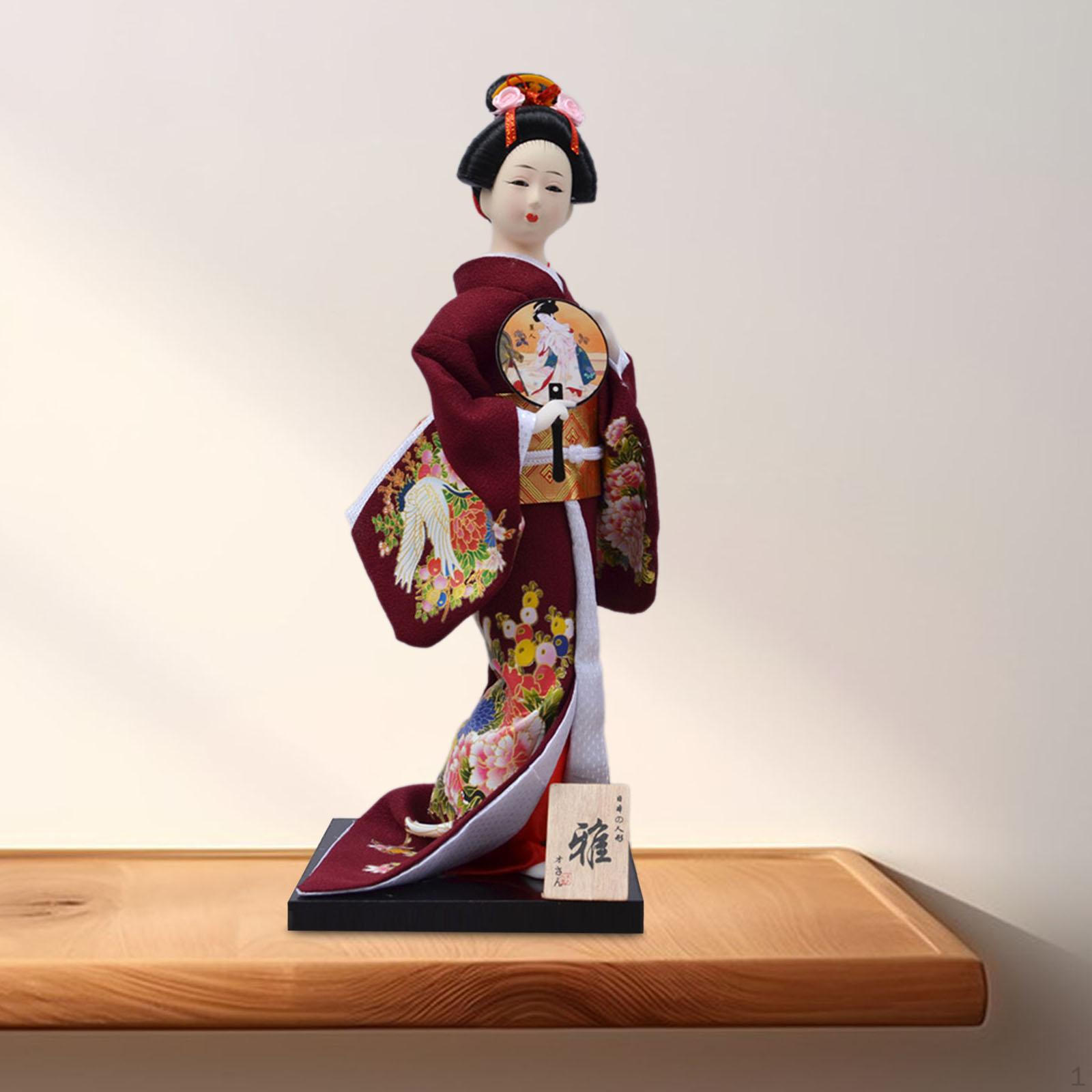 Japanische Kimono Puppe Asiatische Statue Dame Statuette Dekorative Sammler Figur Kabuki für Style D von Joom DACH