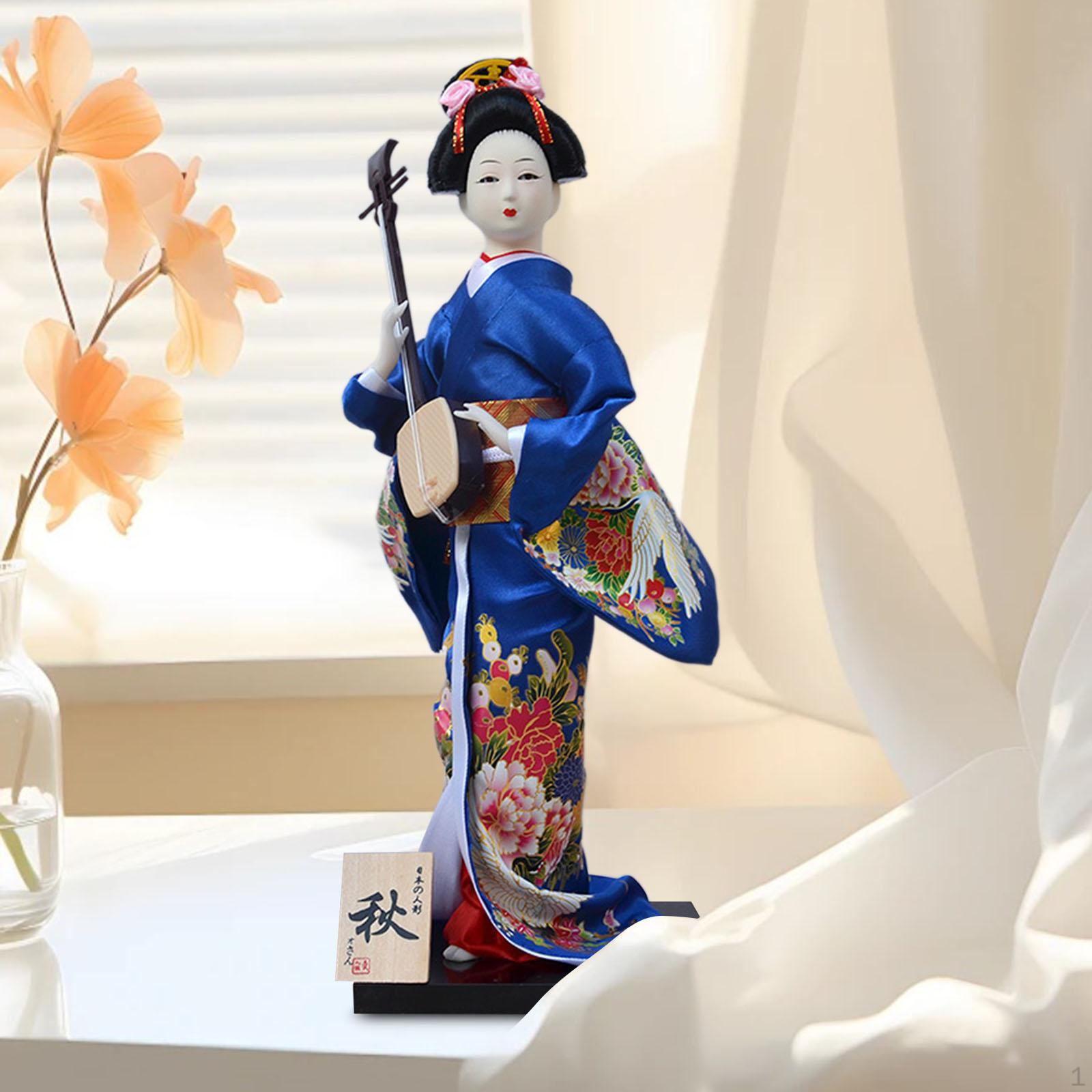 Japanische Kimono Puppe Asiatische Statue Dame Statuette Dekorative Sammler Figur Kabuki für Style F von Joom DACH