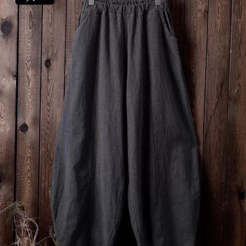 Japanische Plus Größe Frühling und Herbst Baumwolle und Leinen Lose Casual Pumphose Frauen XL grau von Joom DACH