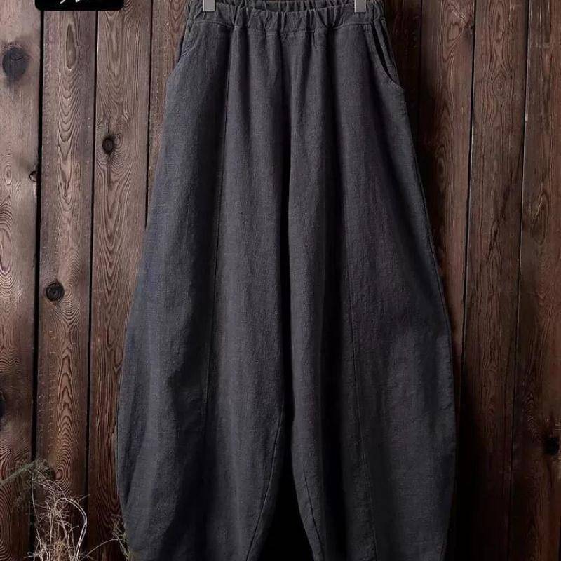 Japanische Plus Größe Frühling und Herbst Baumwolle und Leinen Lose Casual Pumphose Frauen XXL grau von Joom DACH