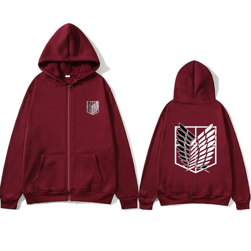 Japanischer Anime Attacks Titan Herren Zip Hoodies Hip-Hop Sweatshirts Herbst Casual Pullover Zip Hoodies Fashion Zip Sweatshirts S von Joom DACH