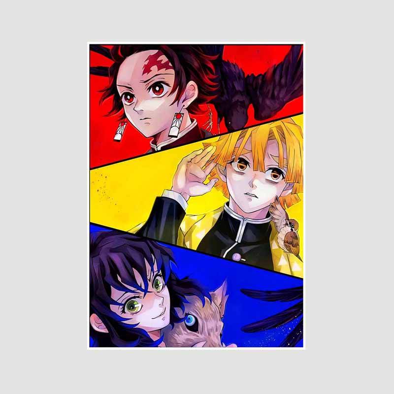 Japanischer Comic-Film Demon Slayer: Mugen Train Anime Poster Kimetsu No Yaiba, weißes Papier, Poster, Kunst, Malerei, Wanddekoration, Wandbild, Wohnkultur 30x21cm von Joom DACH