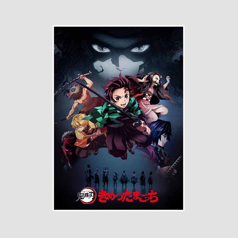 Japanischer Comic-Film Demon Slayer: Mugen Train Anime Poster Kimetsu No Yaiba, weißes Papier, Poster, Kunst, Malerei, Wanddekoration, Wandbild, Wohnkultur 42x30cm von Joom DACH