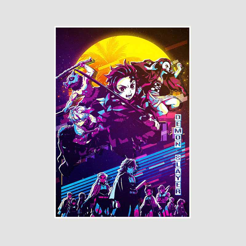 Japanischer Comic-Film Demon Slayer: Mugen Train Anime Poster Kimetsu No Yaiba, weißes Papier, Poster, Kunst, Malerei, Wanddekoration, Wandbild, Wohnkultur 42x30cm von Joom DACH