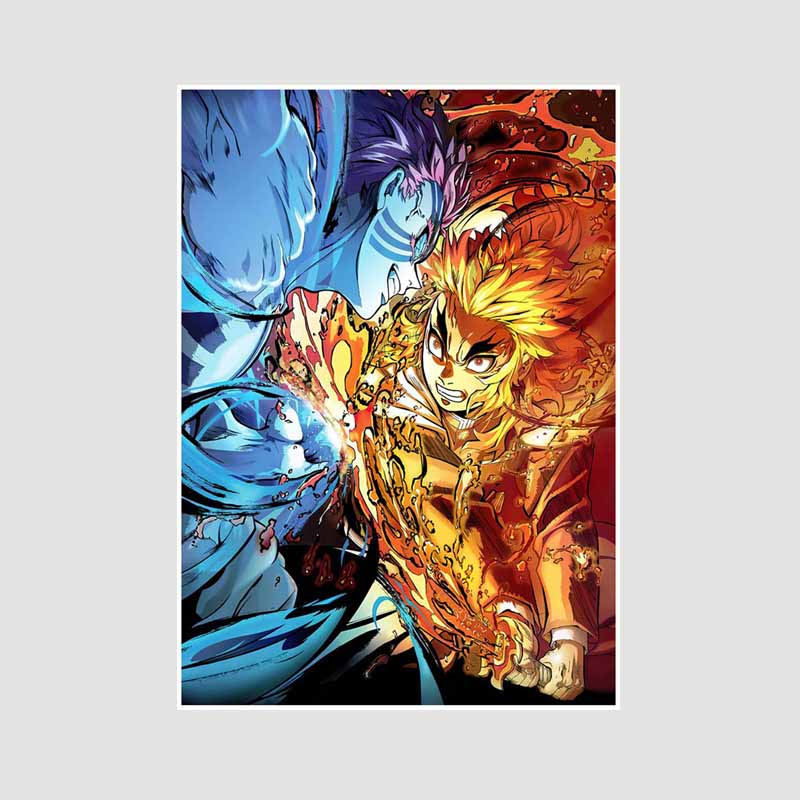 Japanischer Comic-Film Demon Slayer: Mugen Train Anime Poster Kimetsu No Yaiba, weißes Papier, Poster, Kunst, Malerei, Wanddekoration, Wandbild, Wohnkultur 42x30cm von Joom DACH