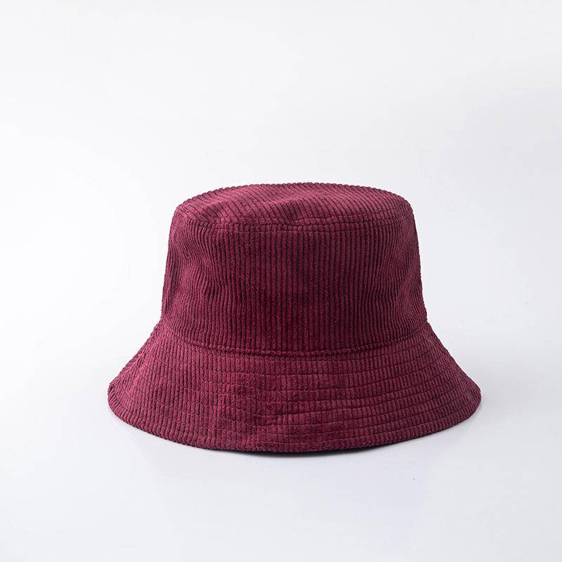 Japanischer Cord-Bucket-Hut für Damen – Herbst- und Wintermode, Retro-Freizeit im koreanischen Stil M (56-58cm) von Joom DACH