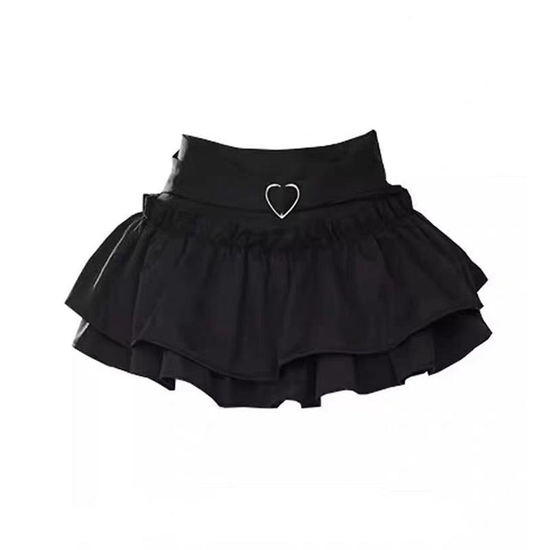 Japanischer Stil Kawaii Minirock Frau Sommer Lolita Y2k Hohe Taille Süßer Kurzer Rock Hot Girls Korean Schwarz Rosa A-Linie Rock L schwarz von Joom DACH