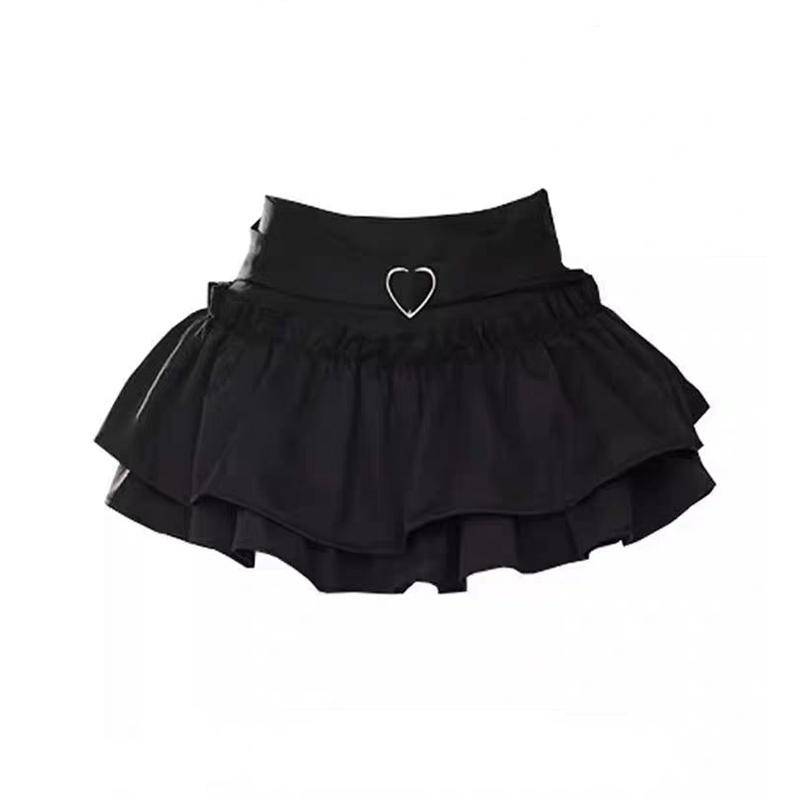Japanischer Stil Kawaii Minirock Frau Sommer Lolita Y2k Hohe Taille Süßer Kurzer Rock Hot Girls Korean Schwarz Rosa A-Linie Rock L schwarz von Joom DACH