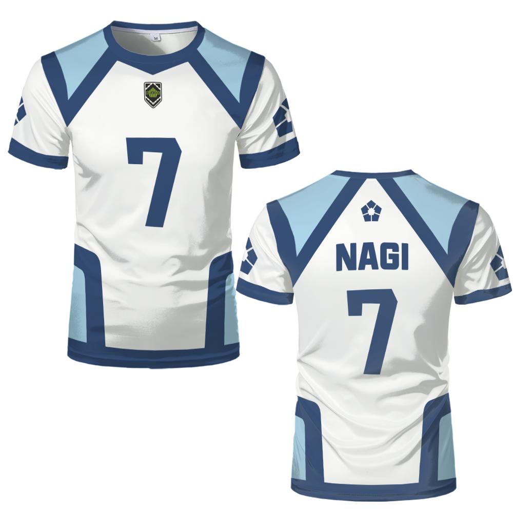 Japanisches Anime-T-Shirt „Blue Lock“, Staffel 2, neues Fußballtrikot, für Herren und Damen, Rundhalsausschnitt, Sportoberteile, übergroß, lässig, kurzärmelig L von Joom DACH