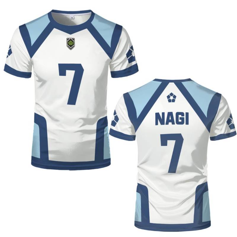 Japanisches Anime-T-Shirt „Blue Lock“, Staffel 2, neues Fußballtrikot, für Herren und Damen, Rundhalsausschnitt, Sportoberteile, übergroß, lässig, kurzärmelig L von Joom DACH