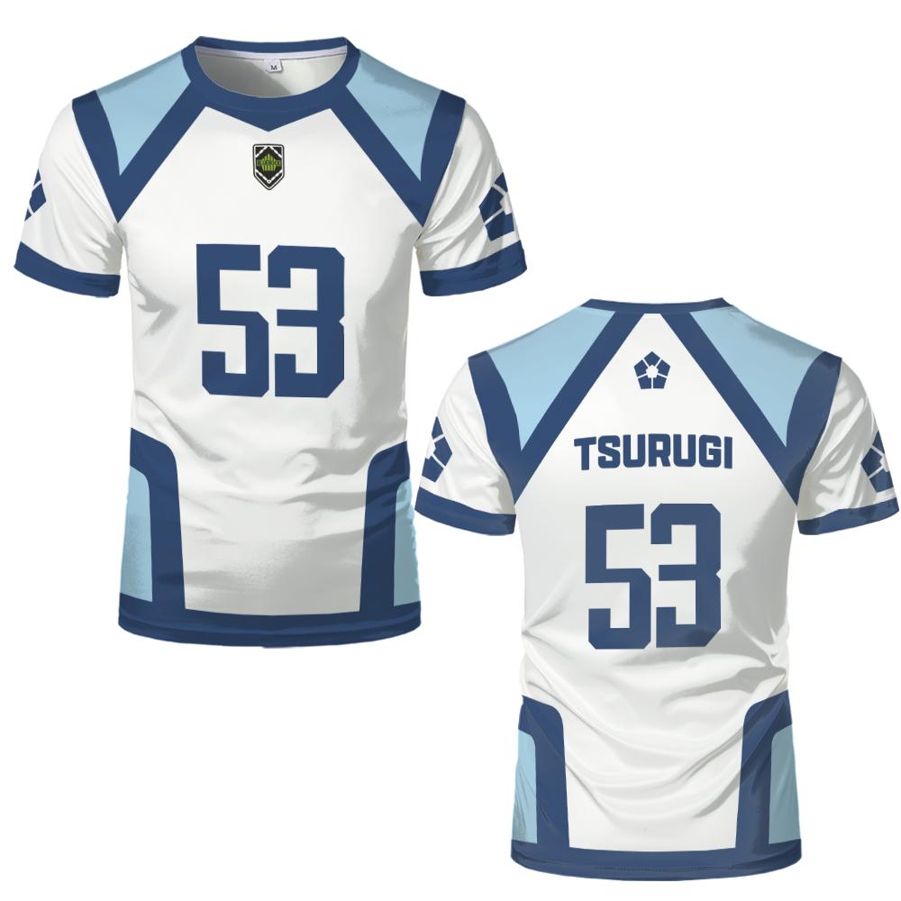 Japanisches Anime-T-Shirt „Blue Lock“, Staffel 2, neues Fußballtrikot, für Herren und Damen, Rundhalsausschnitt, Sportoberteile, übergroß, lässig, kurzärmelig M von Joom DACH