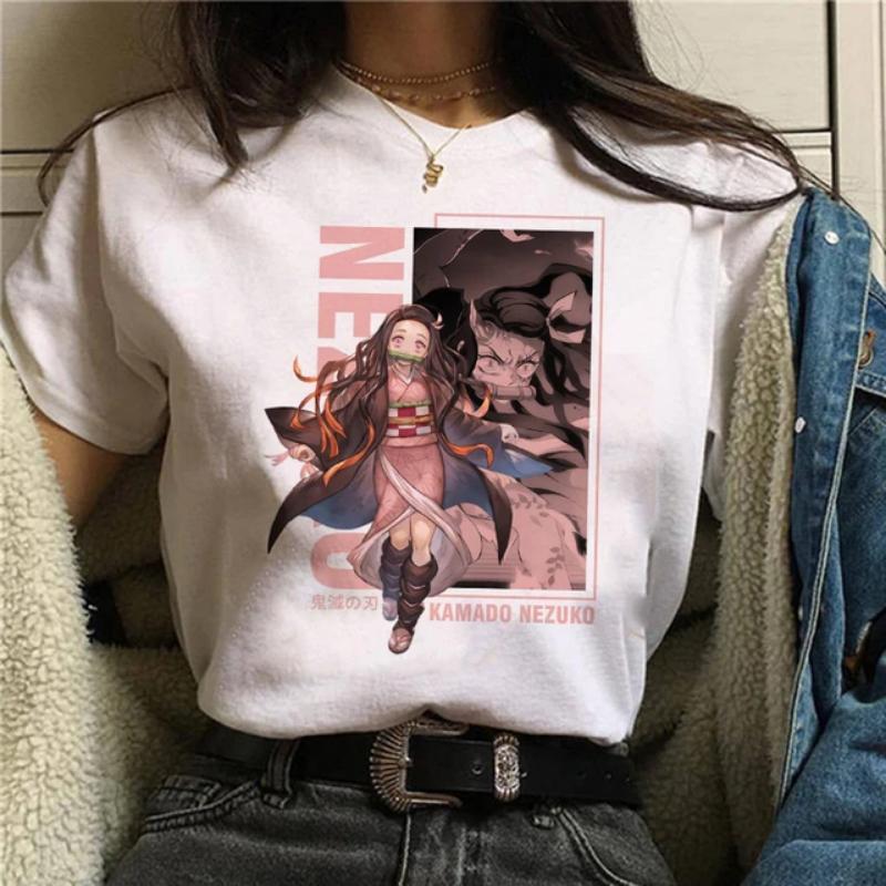 Japanisches Anime-T-Shirt Demon Slayer Oversize Damenbekleidung Nezuko Kawaii Tees Tanjirou O-Ausschnitt Grafik Damen-T-Shirt Manga-Tops M Japanisches Anime-T-Shirt Demon Slayer Oversize Damenbekleidung Nezuko Kawaii Tees Tanjirou O-Ausschnitt Grafik Damen-T-Shirt Manga-Tops M von Joom DACH