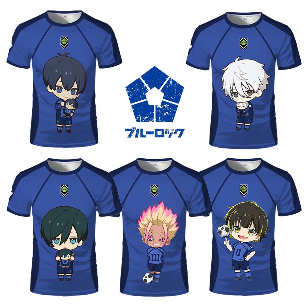Japanisches Anime-T-Shirt mit blauem Lock Eleven-Trikot von Isagi Nagi und süßem Muster für Männer und Frauen, Cartoon-Charakter-Print, Tops, Kinder-T-Shirts S Japanisches Anime-T-Shirt mit blauem Lock Eleven-Trikot von Isagi Nagi und süßem Muster für Männer und Frauen, Cartoon-Charakter-Print, Tops, Kinder-T-Shirts S von Joom DACH