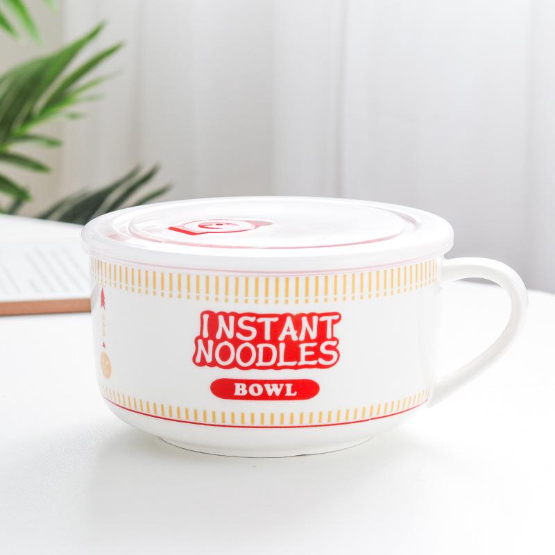 Japanisches Keramik Ramen Schüssel Set: Inklusive Deckel, Henkelschüssel, Löffel, Essstäbchen und Geschenkbox - Perfekt für Zuhause, Wohnheim und Mittagessen. von Joom DACH