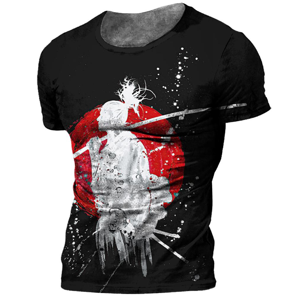 Japanisches Samurai-T-Shirt, 3D-Druck im japanischen Stil, kurzärmelig, T-Shirts, lässig, Retro-Herren-T-Shirt, übergroße Vintage-Herrenbekleidung XS Japanisches Samurai-T-Shirt, 3D-Druck im japanischen Stil, kurzärmelig, T-Shirts, lässig, Retro-Herren-T-Shirt, übergroße Vintage-Herrenbekleidung XS von Joom DACH