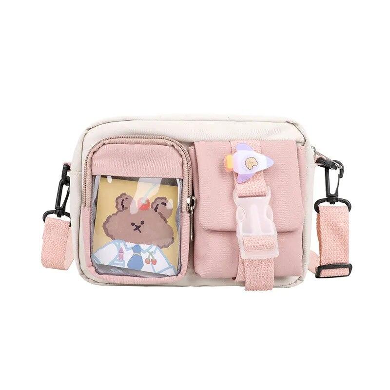 Japanse Stil Kawaii Tasche Mädchen Student Kleine Nylon Tasche Mutipockets Transparente Umhängetaschen Frauen Neue Schulter Tasche Bolsa Mujer rosa/weiß Japanse Stil Kawaii Tasche Mädchen Student Kleine Nylon Tasche Mutipockets Transparente Umhängetaschen Frauen Neue Schulter Tasche Bolsa Mujer rosa/weiß von Joom DACH