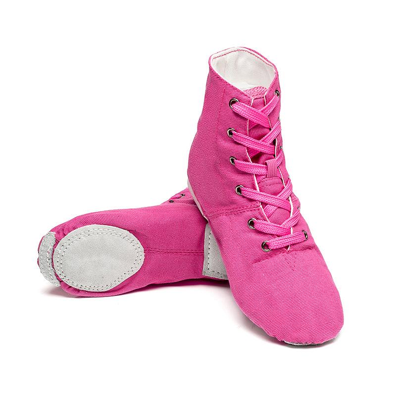 Jazz-Tanzschuhe, weibliche High-School-Lehrer-Schuhe, weiche Sohle, Übung, Männer und Frauen, Yoga-Performance, Segeltuch-Tanzschuhe, Ethno-Stil, Jazz-Stiefel 35 persische rosa von Joom DACH