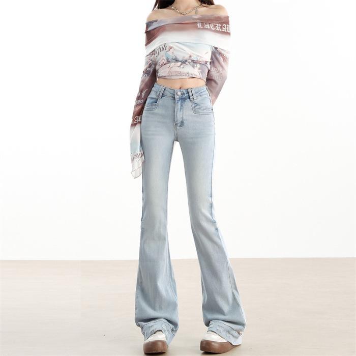 Jeans Damen Frühling Hochelastische Schlaghosen Damen Frühling und Herbst Slim Hufeisenhose Damen Frühling M von Joom DACH