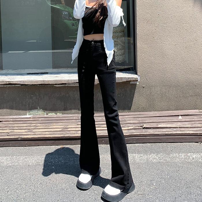 Jeans Damen Herbst Hohe Taille Slim Schlaghose Damen Herbst Hot Girl Style Personalisierte Tasche 2XL von Joom DACH