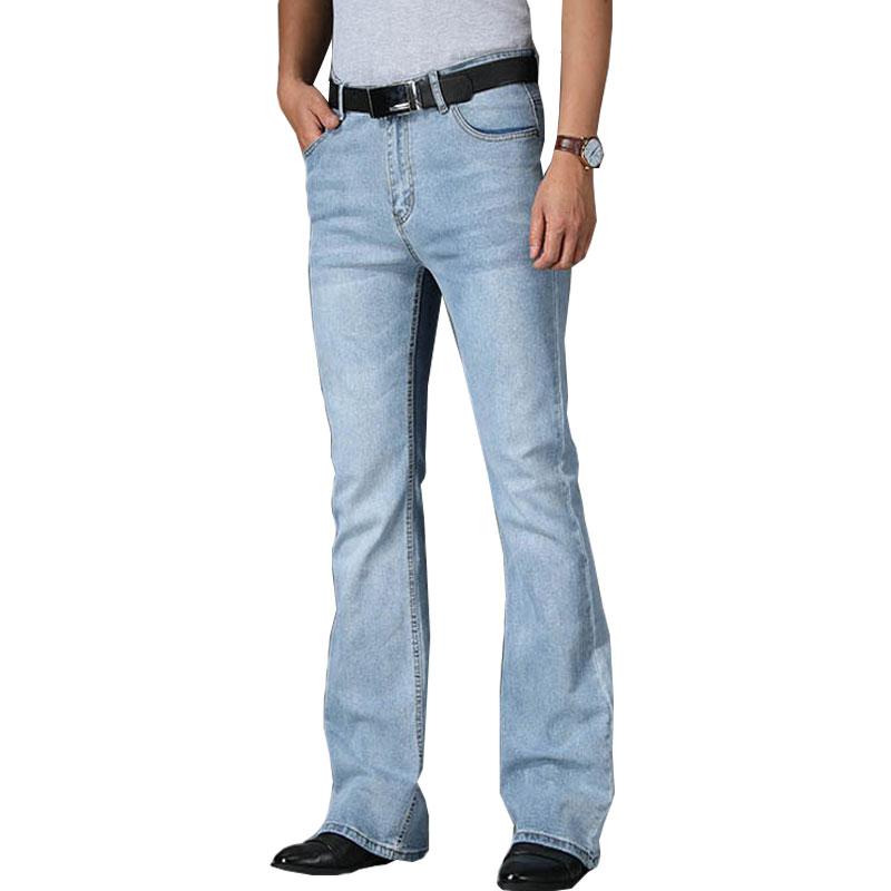 Jeans Herren Herren Schlagjeans Bootcut Bein Schlagjeans Herren Designer Klassische Jeans Hohe Taille Stretch Lockere Schlagjeans Blue Jeans 34 hellblaue von Joom DACH