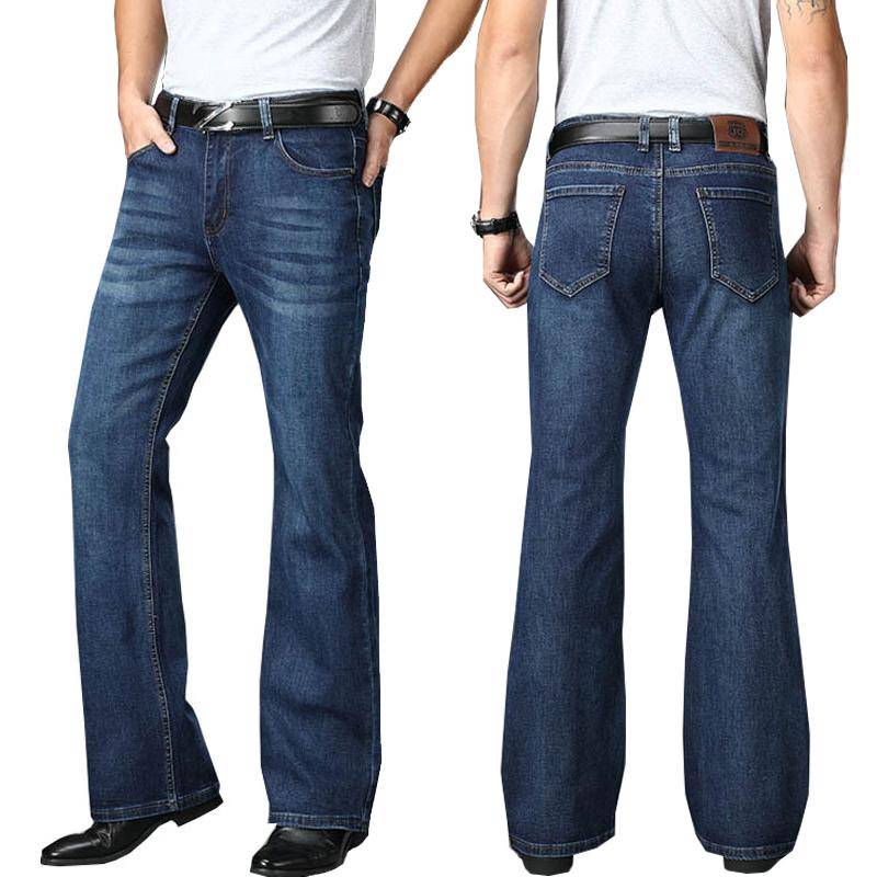 Jeans Herren Herren Schlagjeans Bootcut Bein Schlagjeans Herren Designer Klassische Jeans Hohe Taille Stretch Lockere Schlagjeans Blue Jeans 34 dunkelblaue von Joom DACH