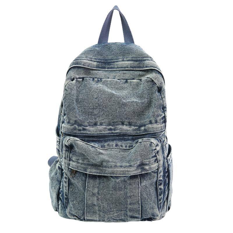 Jeans Rucksack Studenten Schultasche Damen Reise Rucksack dunkelblaue von Joom DACH