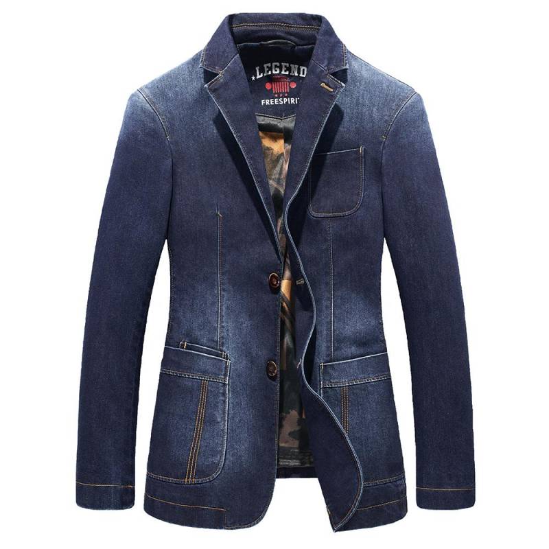 Jeansanzug Herren Business Casual Loose Große Größe Jugend Jeansanzug Jacke Jacke L von Joom DACH