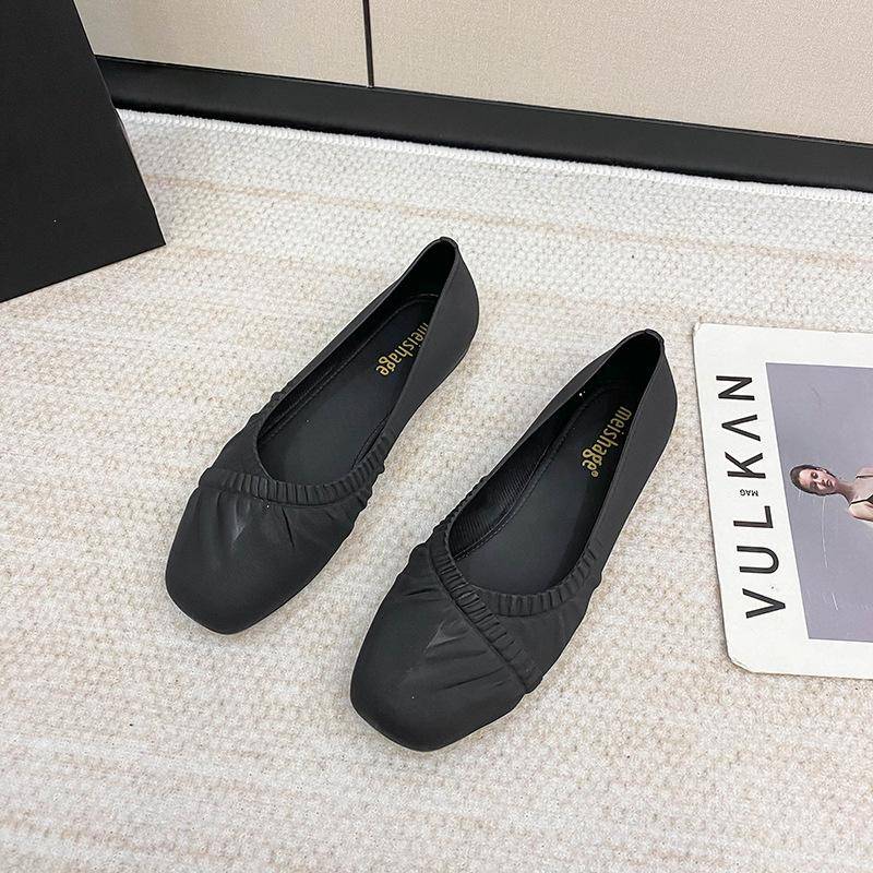 Jelly Shoes Damen Shallow Mouth Koreanische Casual Low Top Einzelschuhe Mode Low Heel Kunststoff Wasserdichte Sandalen 38 schwarz von Joom DACH