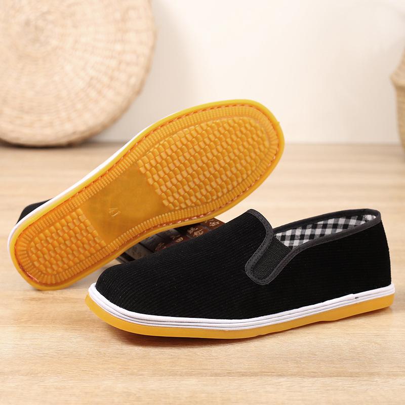 Jing Stoffschuhe Herren-Trainingsschuhe Tausendlagige Stoffschuhe Rutschfeste, verschleißfeste traditionelle Slip-on-Stoffschuhe 45 von Joom DACH