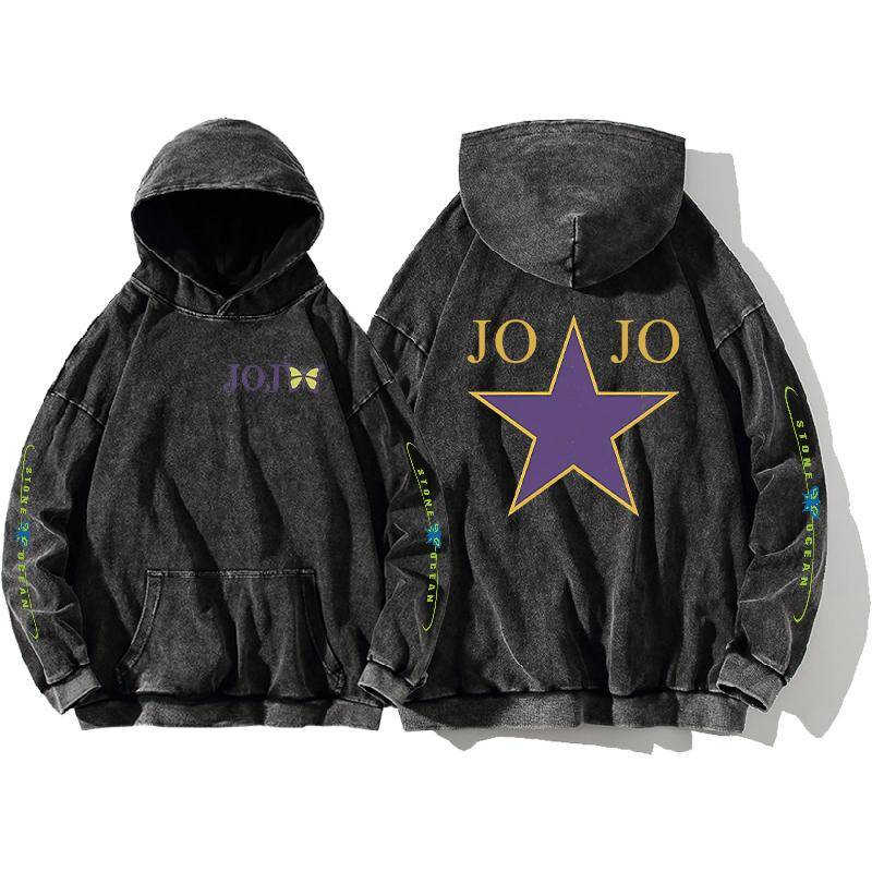 JoJo's Bizarre Adventure Print Hoodie Für Herren Damen Sweatshirt Langarm Streetwear Kleidung Gewaschene Baumwolle Kapuzenpullover XL von Joom DACH