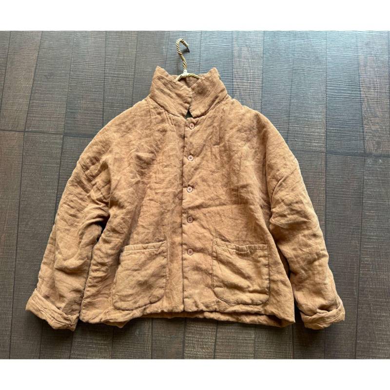 Johnature Damen Chinesischer Stil Winter Knöpfe Taschen Mäntel Langarm Umlegekragen Einfarbig Damen One Size von Joom DACH