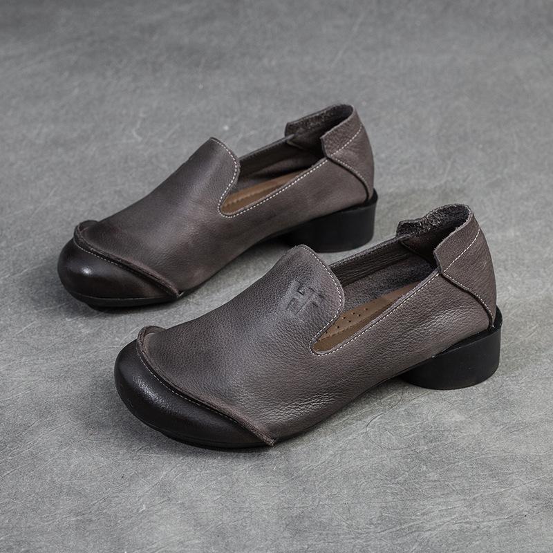 Johnature Echtes Leder Dicke Absätze Bequeme Pumps Vielseitige Retro Damen Slipper 38 graue Johnature Echtes Leder Dicke Absätze Bequeme Pumps Vielseitige Retro Damen Slipper 38 graue von Joom DACH
