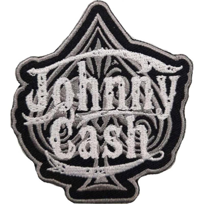 Johnny Cash Spade Aufnäher zum Aufbügeln One Size schwarz/grau von Joom DACH