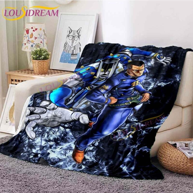 Jojo's Bizarre Adventure-Decken, Anime-Kunstdruck-Decken, JoJo Vs Caesar, Flanell-Überwurfdecken für Zuhause, Couch, Schlafzimmer, Steppdecke 150x200cm von Joom DACH