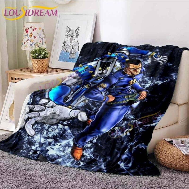 Jojo's Bizarre Adventure-Decken, Anime-Kunstdruck-Decken, JoJo Vs Caesar, Flanell-Überwurfdecken für Zuhause, Couch, Schlafzimmer, Steppdecke 150x200cm von Joom DACH