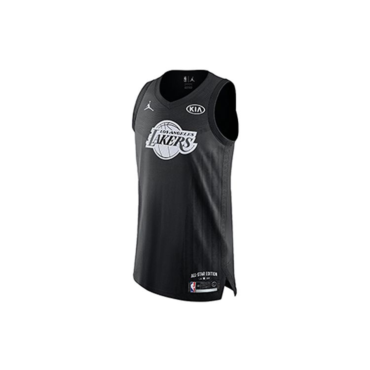 Jordan Buchstaben-Print Kontrast Locker Basketball Tanktop NBA All-Star Edition Authentisches Trikot Herren Tops Schwarz 928867-016 S von Joom DACH