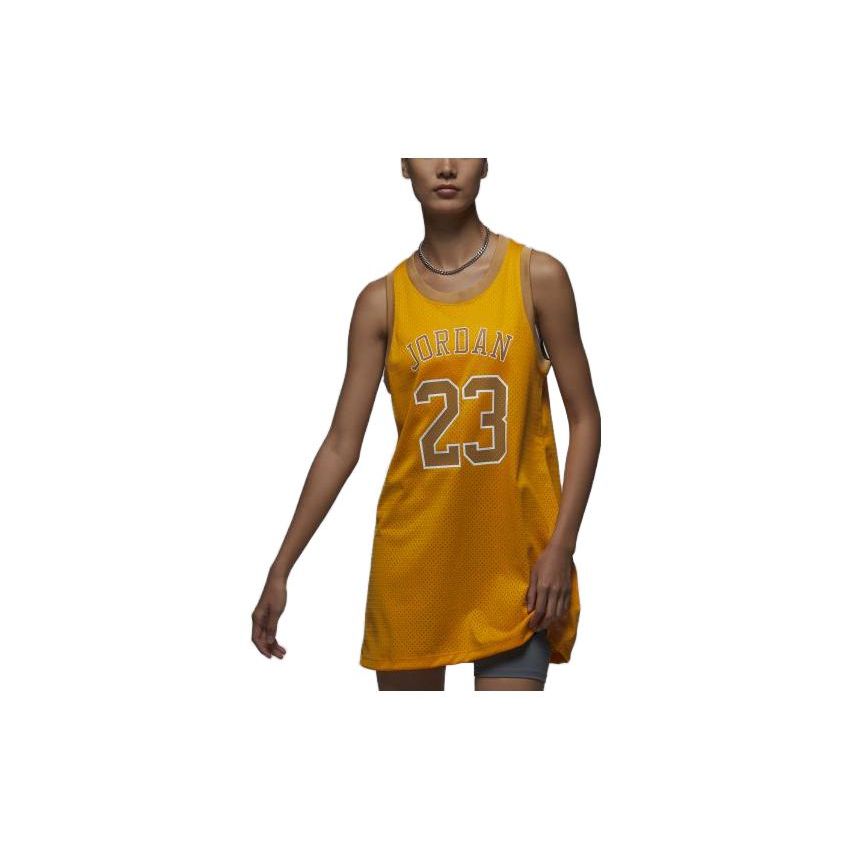 Jordan Logo Print Atmungsaktives Basketball Ärmelloses Kleid Damenkleid Gelb DO5030-705 XXL von Joom DACH