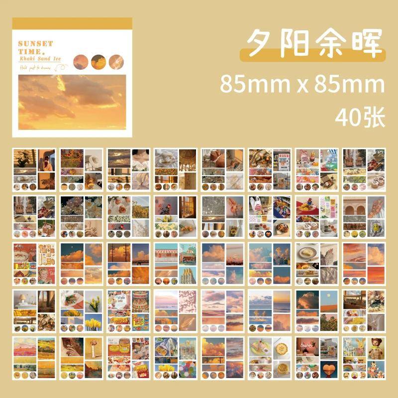 Journamm 40 Stück/Pack Ästhetik Deko Sticker Buch DIY Scrapbooking Zubehör Album Kreative Schreibwaren Bereits zugeschnittene Ins Sticker von Joom DACH