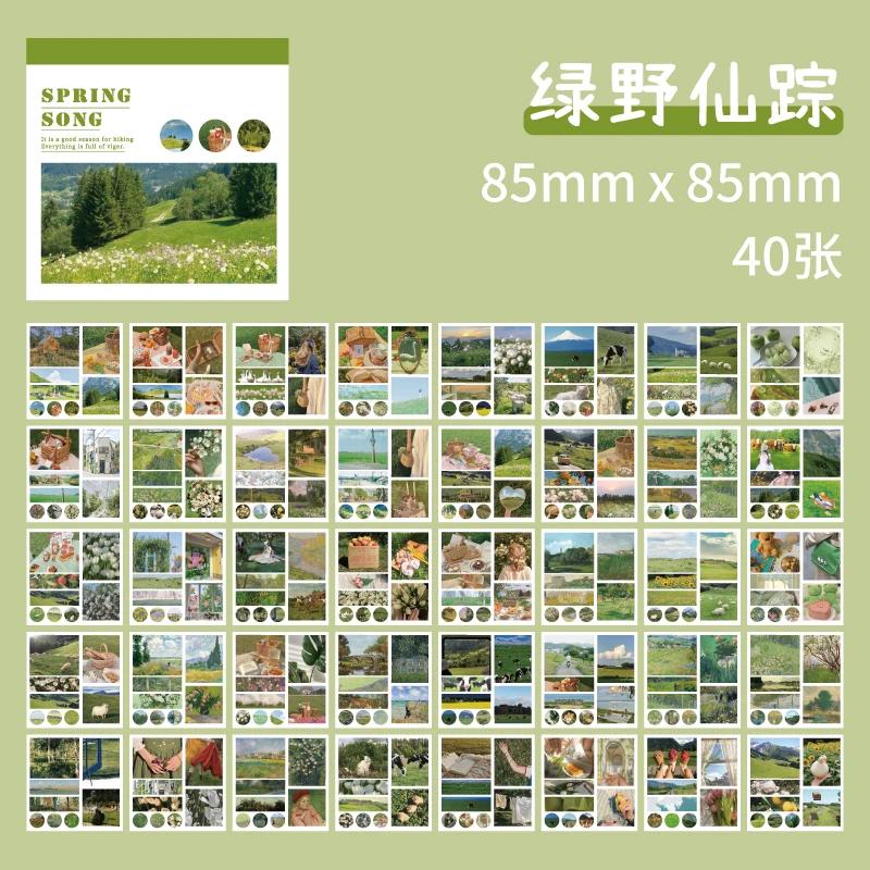 Journamm 40 Stück/Pack Ästhetik Deko Sticker Buch DIY Scrapbooking Zubehör Album Kreative Schreibwaren Bereits zugeschnittene Ins Sticker von Joom DACH