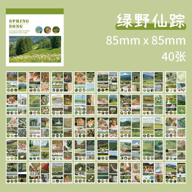 Journamm 40 Stück/Pack Ästhetik Deko Sticker Buch DIY Scrapbooking Zubehör Album Kreative Schreibwaren Bereits zugeschnittene Ins Sticker von Joom DACH