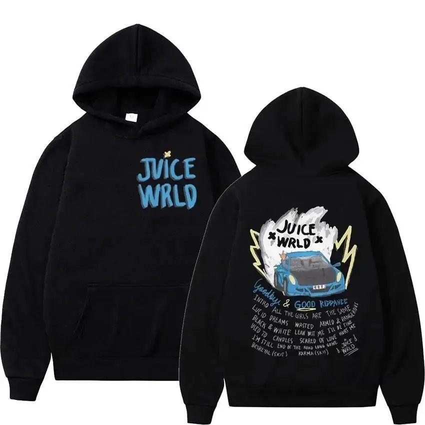 Juice WRLD Hoodies Herren Damen Kapuzenpullover Mode Hip Hop Lässig Pullover Herbst Jungen Mädchen Schwarz Streetwear Juicewrld L schwarz von Joom DACH