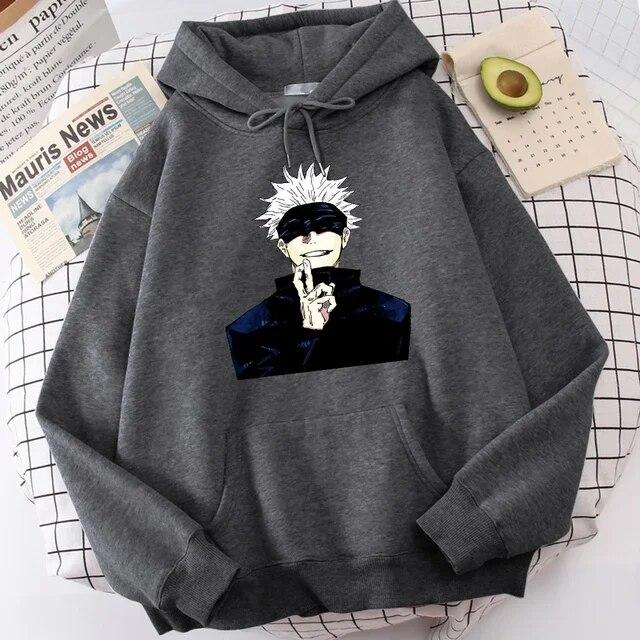 Jujutsu Kaisen Anime Satoru Gojou Gedruckt Frauen Sweatshirt Cartoons Warme Mit Kapuze Harajuku Herbst Hoodies Mode Lose Trainingsanzug S von Joom DACH