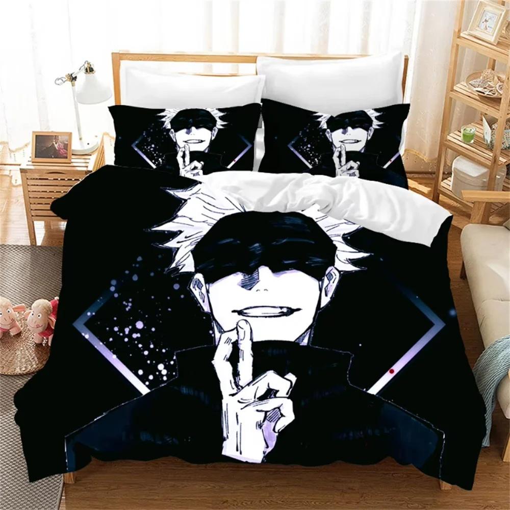 Jujutsu Kaisen Bettwäsche-Set, Japan, berühmte Anime-Bettwäsche-Sets, Bettdecke, Bettwäsche, Twin, Queen, King, Einzelgröße, Satoru Gojo EU Single 135x200cm von Joom DACH