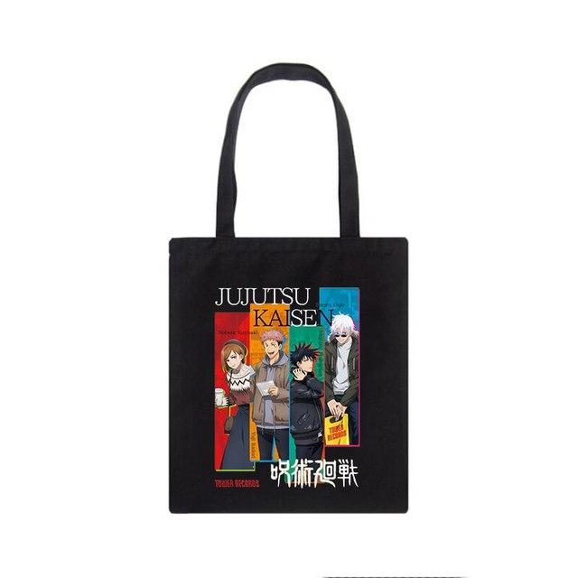 Jujutsu Kaisen Canvas Tasche Japanische Anime Frauen Umhängetasche Frauen Tote Harajuku große Kapazität Vintage Goth Cartoon Shopper Taschen 24*26cm von Joom DACH