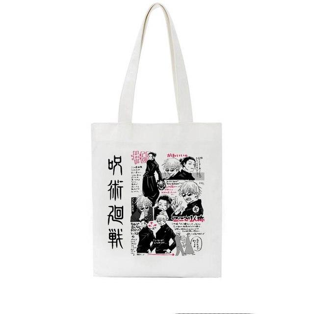 Jujutsu Kaisen Canvas Tasche Japanische Anime Frauen Umhängetasche Frauen Tote Harajuku große Kapazität Vintage Goth Cartoon Shopper Taschen 29*32cm von Joom DACH