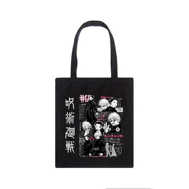 Jujutsu Kaisen Canvas Tasche Japanische Anime Frauen Umhängetasche Frauen Tote Harajuku große Kapazität Vintage Goth Cartoon Shopper Taschen 34*42cm von Joom DACH